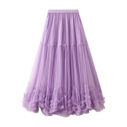 New In 2025 Women's Spring Summer Solid Color Tulle A-line Sweet Tutu Long Skirt Female Korean Fsahion Party Mesh Skirts