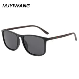Mjyiwang Men Matte Square Polarized Sunglasses UV400 Blue Mirror Lens Anti Glare Driving Fishing Travel Outdoor Eyewear