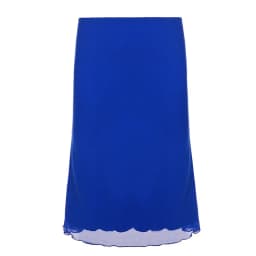 Women's Klein Blue Mesh Midi Skirt Low Waist Sexy Elegant Figure-Flattering European Style