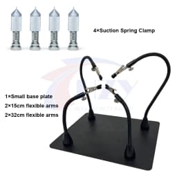TOOKKSS Magnetic PCB Board Fixed Clip Flexible Arm Soldering Third Hand 4 Flexible Arms Glass Soldering Iron Holder Repair Tools