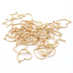 50pcs Mixed Star Moon Heart Earring Charm Metal Mold For Jewelry Making Diy Accessories Supplies Bracelet Pendant Wholesale