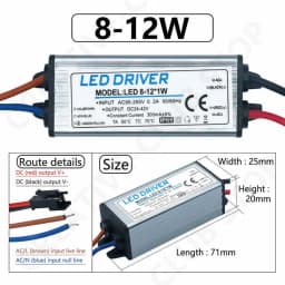 Waterproof IP65 LED Driver 25-36W 18-25W 12-25W 8-12W 4-7W 1-3W Power Supply 250mA 300mA Constant Current Voltage For Light Bulb