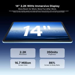 Doogee U14 Smart Tablet PC Android 16 14'' 2.2K Display 56GB(8+48) 256GB 14000mAh Battery Wifi 6 Gemini AI Widevine L1 Support