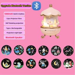 Galaxy Solar System Projector Nightlights 360° Rotating 12 Films Kids Star Night Light Projector for Bedroom Home Decoration Lam