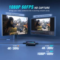 Fifine Video Capture Card 4K HDMI for Live Streaming and Gaming,Compatible with PS4/PS5/Windows/Mac OS/Switch/Xbox - V3
