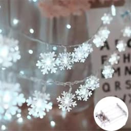 Snowflake Lights String LED Festoon Light Battery Christmas Tree Light Aesthetic Room Decoration Wedding Party New Year's Decor