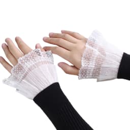 Gothic Retro Black Detachable Sleeve Fake Cuffs Multi Layer Lace Patchwork Princess Sweater Decorative Wristband Dropshipping