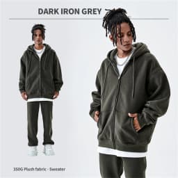 ZODF Basic Winter Men Fleece Zipper Hoodies Unisex Casual Loose 350gsm Warm Solid Hooded Sweatshirts Coats 18 Colors HY0726