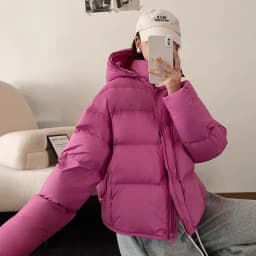 Korean Cropped Hooded Down Jacket for Women Winter Thickened White Duck Down Coats Woman Solid Color All Match Puffer Jackets