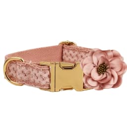 Pink Lace Dog Collar Personalizd Custom Engraved Nameplate Pet Wedding Collar Harness For Dogs Dog Accessories Luxury Lace03