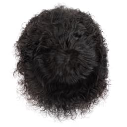 Afro Men's Capillary Prothesis Water Curly Man Toupee Indian Human Hair System Units 25mm Curl Human Hair Toppers Natural Color