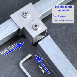 1Pcs Square Tube Connection Piece Aluminum Alloy Elbow Three-way Square Pipe Fixed Joint Storage Rack Rack