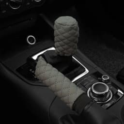 2 Sets PU Leather Stereo Embroidery Car Handbrake Cover Handle Set Manual Gear General Automotive Supplies