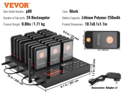 SucceBuy Restaurant Pager System Wireless Range Lineup Waiting Queue Signal Guest Customer Calling Beepers w/Vibration &Flashing