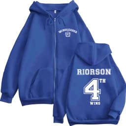 Wing Leader Xaden Riorson Zip Up Hoodie Basgiath War College Fourth Wing Fans Coats Sweatshirt Men Women Casual Oversized Hooded