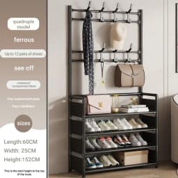 DIVEDEER 4-5 Tier Home Wardrobe Rack Bedroom Wardrobe Rack DIY Dustproof Storage Cabinet Shoe Rack Hanging Bag Storage Cabinet