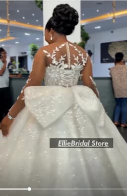 African Ball Gown Wedding Dresses For Brides Sheer Neck Lace Bridal Gowns Long Sleeve Beading Vestido De Noiva 2025 Customized