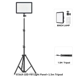8/12 Inch LED Photography Video Panel Light Photo Studio Lighting Kit For Shoot Live Streaming Youbube With Tripod Stand