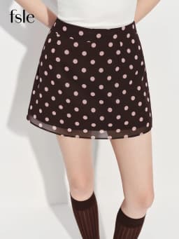 FSLE 2026 New Women's Pink Polka Dot Mini Skirt, High Waist A-line Short Skirt for Coquette Style, Flared Y2K Retro Party Skirt