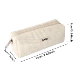 New Retro Corduroy Solid Color Pencil Case, Coin Purse, Artistic Minimalist Cosmetic Bag, High School Student Storage Bag