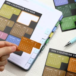 2026 Calendar Stickers Schedule Agenda Notebook Label Tags DIY Colorful Index Stickers Adhesive Journal Planner Index Bookmarks