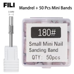 50Pcs 3.1MM Small Sanding Bands With Shaft Set For Dead Skin Calluses Nail Polishing Mini Sandband Nail Drill Bits Manicure Tool