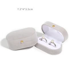 High-grade Double Slot Ring Box Jewelry Box for Wedding Proposal Engagement Ring Gift Storage Velvet Jewelry Organizer Box