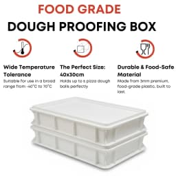 Plastic Pizza Dough Proofing Box 40x30cm Kit with 2 Dough Scraper Cutter - Stackable Fermentation Container for Homemade Pizza