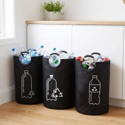 Thickened Foldable Recycling Storage Basket Large Capacity Empty Bottle Bag with Aluminum Handle for Kitchen Laundry Organizer