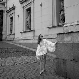 Elegant White Ruched Mini Evening Gown Deep V Oversized Puffy Sleeve Back Hollow Short Bridal Dress Civil Wedding Photo Outfit