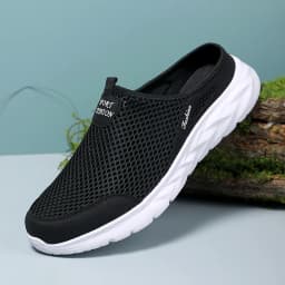 Plus Size 39- 47 Summer Men Half Slippers Lightweight Casual Shoes Outdoor Male Flat Slippers Anti-slip Mesh Slip on Loafers