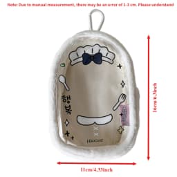 10cm Plush Doll Storage Bag Cartoon K-Pop Figure Hanging Pouch Doll Carrier Ita Bag Students Transparent PVC Backpack Pendants
