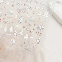Kawaii Miffy Cartoon Cute Embossed 3D Nail Art Stickers Water Cup Cameras DIY Sticker Decorations Gift Toy for Girl S