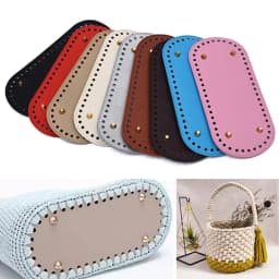 Oval Long Bottom For Knitted Bag Pu Leather Bags Accessories Handmade Bottom Solid Color Diy Crochet Bag Accessories 22*10cm