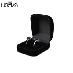 Velvet Trinket Box Ring Box Jewelry Organizer Double Rings BoxJewelry Box Wedding Gift Box Joyeros Organizador De Joyas