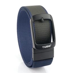 KOLBER New Reversible Belt for Men Alloy Silver Automatic Buckle Casual Belt Tight Nylon Outdoor Work Belt Black Waistband Male