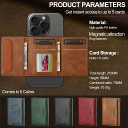 Business Magnetic Card Solt Case for Magsafe Functions Phone Case Card Holder Wallet Luxury PU Leather Men Slim Purses Pocket