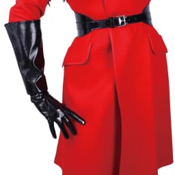 Unisex Black Real Leather Gloves Oversize Puff Sleeves Wide Elbow Long Genuine Goatskin Winter Warm Glove Evening Party Costume