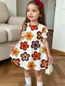 Cute Polka Dot Bow 3D Print Dress for Girls Casual Short Sleeve Dress Comfortable Girls Clothes Summer Tops Children's Clothing