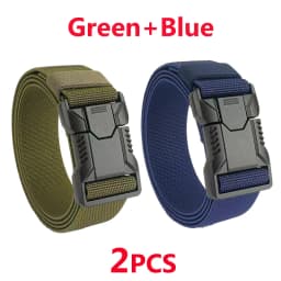 Automatic Plastic Buckle Tactical Belt Men's Multifunction Military Fan Canvas Belt Outdoor Faux Nylon Training Waist Belt Pants