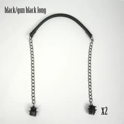 New Tanqu 1 Pair Silver Long Thick Single Chain with OT Metal Buckle Black Screws for Obag O Bag Handles for Women Bag Handbags