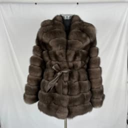 Real Fox Fur Women's Coat Jacket with a Suit Collar, Imitating Sable Fur, Fluffy and Fashionable