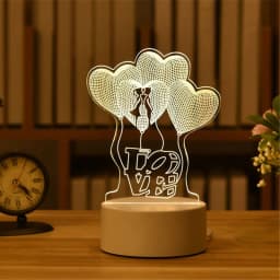 3D Acrylic LED Night Lamp USB Plug-Bedside Accent for Birthday Celebrations & Family Home Decor