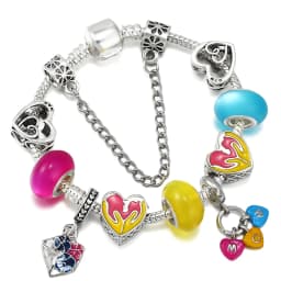 2024 Trendy Silver Cokor Love Key Charm Bracelet With Murano Glass Beads Bracelets For Women Wife Jewelry Pulseras Dropshipping