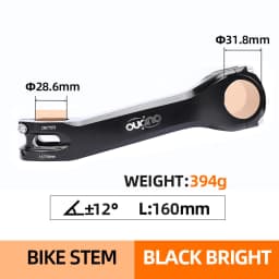 OUO Long Bicycle Handlebar Stem CNC 160/170/180mm Mtb Bike Table 6/17Degree Takeaway 31.8 For Bicycle Downstem 7075 Aluminum