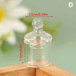 1Pc 1:12 Dollhouse Miniature Clear Glass Jar Candy Bean Storage Bottle Tiny Jar With Cover DollHouse Kitchen Decor Accessories