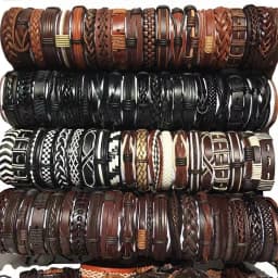 10Pcs Random Style Leather Bracelet Set For Men Women Classical Mix Color Retro Leather Rope Bangle Fashion Jewelry Gift