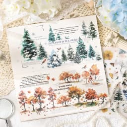 20 Sheets/pack Flower Images Die-cut Washi Sticker Book Watercolor Painting Plants Scrapbooking Creative Journal Collages
