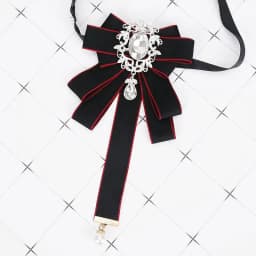 Gorgeous Bow Tie Vintage Luxury Lady Head Diamond Pearl Ribbon Tassel Brooch Chic Girls Elegant Costume Jewelry Collar Pin