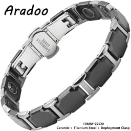 ARADOO Premium Ceramic Bracelet with Magnetic Hematite Titanium Steel Wristband Jewelry Gifts